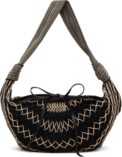 Lemaire Black & Beige Fortune Croissant Filt Bag