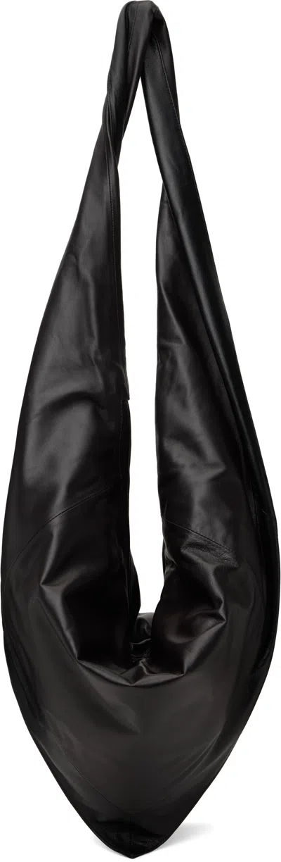 Lemaire Black & Brown Scarf Bag In Mu096 Black / Dark C