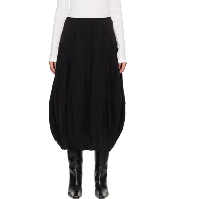 Lemaire Black Balloon Midi Skirt In Bk999 Black