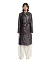 Lemaire Black Belted Coat In Black