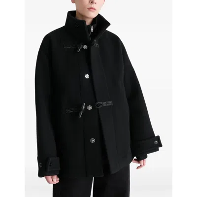 Lemaire Black Belted Duffle Coat