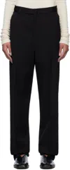 Lemaire Black Belted Soft Tailored Trousers In Bk999 Black