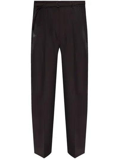 LEMAIRE BLACK BELTED TAILORED TROUSERS