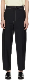 LEMAIRE BLACK BELTED TROUSERS