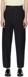 Lemaire Cotton-blend Tapered Pants In Black