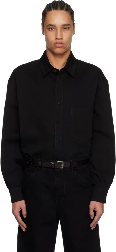 Lemaire Black Big Shirt In Bk999 Black