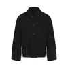 Lemaire Collared Boxy Jacket Front Pockets Stitching In Black