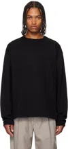 Lemaire Relaxed Fit Long-sleeved Top With Crew Neckline In Black