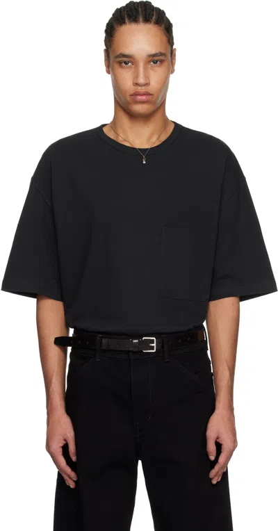LEMAIRE BLACK BOXY SHORT SLEEVE T-SHIRT