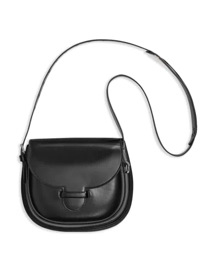 Lemaire Black Cartridge Leather Shoulder Bag In Bk999 Black