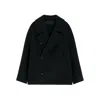 Lemaire Double Breasted Boxy Peacoat Side Pockets In Black