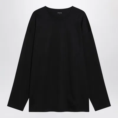 Lemaire Black Cotton And Silk Interlock T Shirt