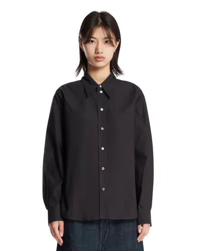 Lemaire Black Cotton And Silk Shirt