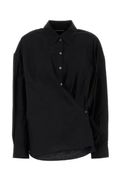 Lemaire Cotton Blend Shirt In Black