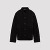 Lemaire Boxy Fit Cotton Jacket In Black