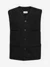 Lemaire Black Cotton Drill Waistcoat