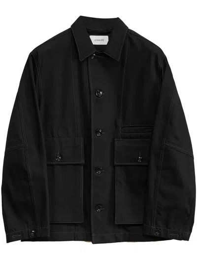 Lemaire Black Cotton Shirt Jacket