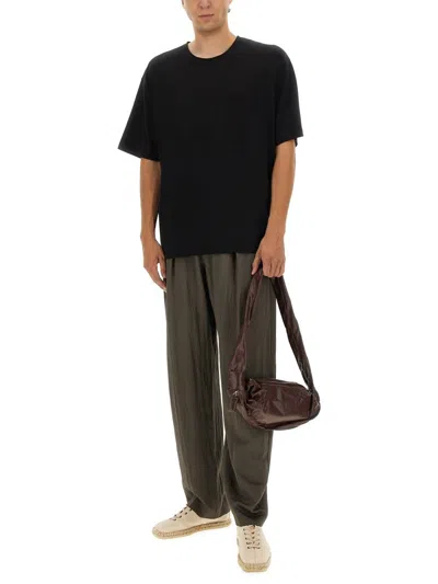 LEMAIRE LEMAIRE BLACK COTTON SILK T-SHIRTS