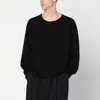 Lemaire Black Cotton Sweater In Black