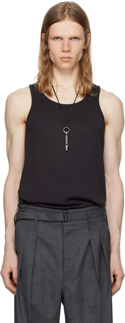 Lemaire Men Cotton Tank Top In Nero