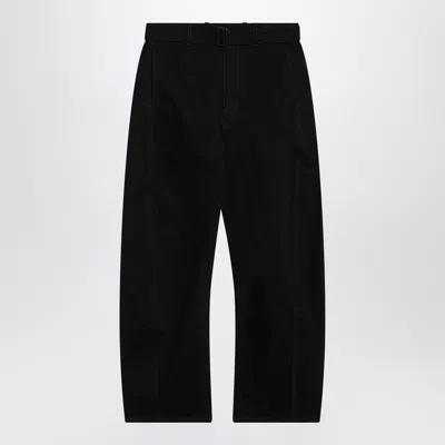 Lemaire Black Cotton Trousers With Belt