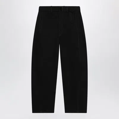 Lemaire Black Cotton Trousers With Belt