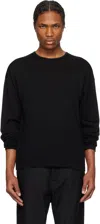 Lemaire Black Crew Neck Sweater In Bk999 Black