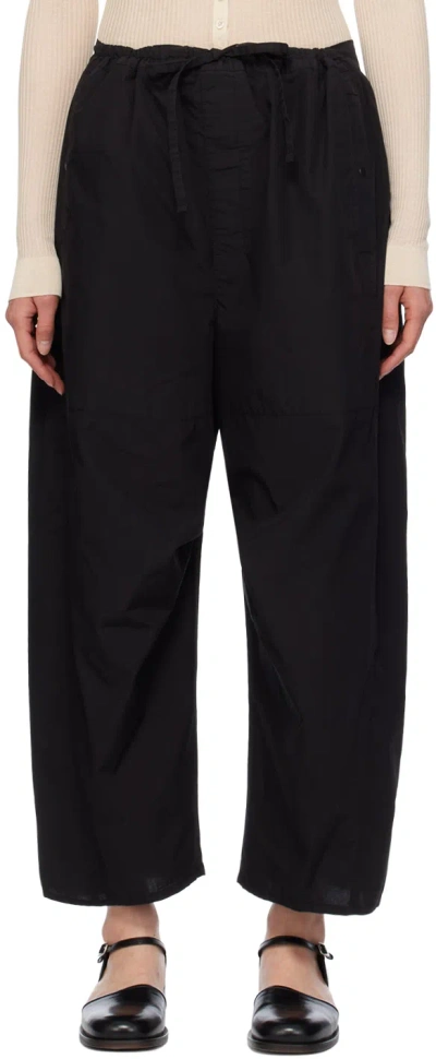 Lemaire Black Cropped Trousers In Bk999 Black