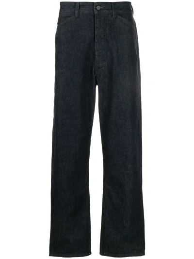 Lemaire Black Curved Straight Leg Jeans In Blue