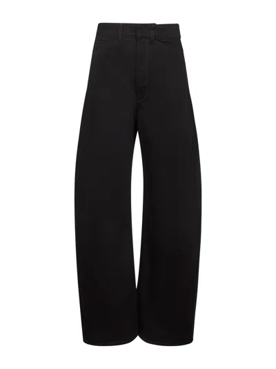 LEMAIRE BLACK DENIM HIGH WAISTED CURVED JEANS