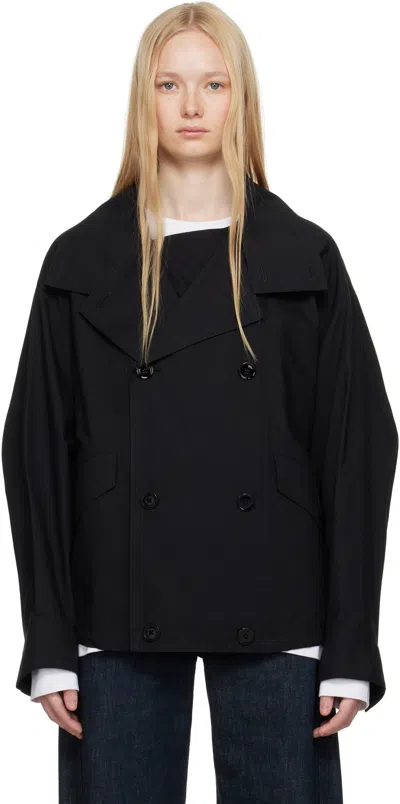 Lemaire Black Double Flap Light Jacket In Bk999 Black