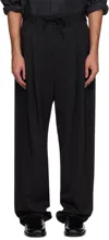 Lemaire Drawstring Pleated Pants In Bk999 Black