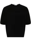 LEMAIRE BLACK DROP SHOULDER COTTON T-SHIRT