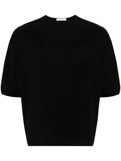 Lemaire Black Drop Shoulder Cotton T-shirt