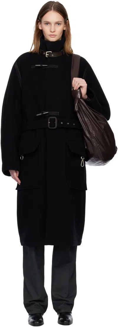 LEMAIRE BLACK DUFFLE COAT