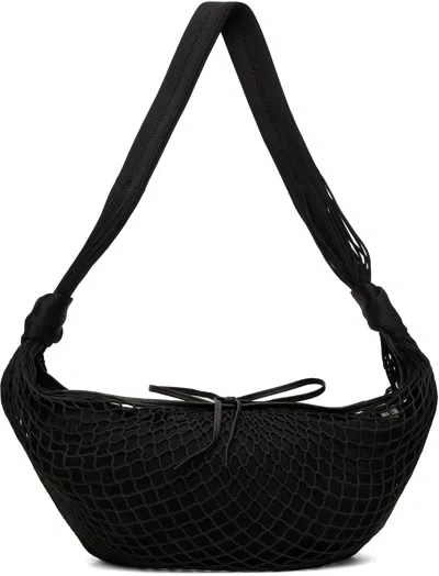 Lemaire Black Filt Edition Croissant Bag In Bk999 Black