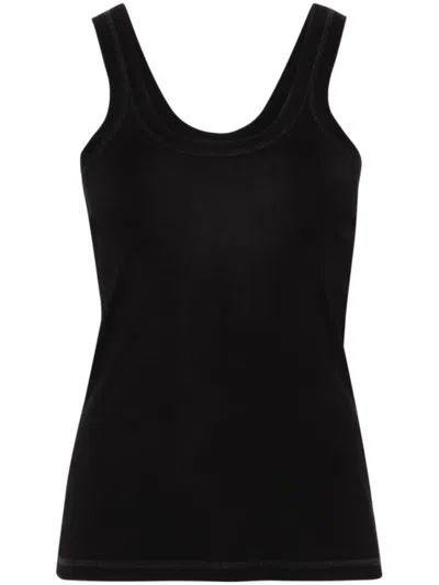 LEMAIRE BLACK FINE-RIBBED TANK TOP