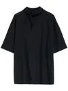 Lemaire Tie Detail Crew Neck T-shirt In Black
