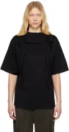 Lemaire Black Foulard T-shirt In Bk999 Black