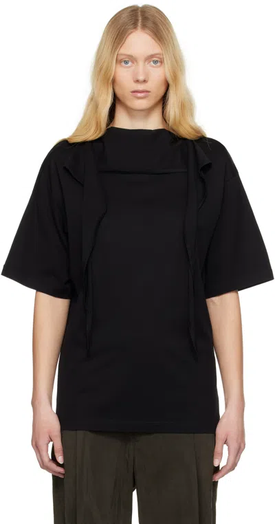 Lemaire Black Foulard T-shirt In Bk999 Black