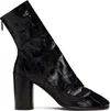 Lemaire Black Glove 80 Ankle Boots In Black