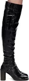 Lemaire Black Glove 80 Tall Boots In Black