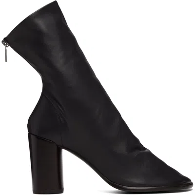 Lemaire Glove 80 Leather Ankle Boots In Black