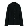 Lemaire Relaxed Fit Denim Shirt Featuring Front Pockets And Long Sleeves In Black