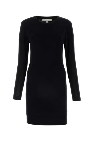 LEMAIRE BLACK LAYERED COTTON MINI DRESS