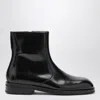 Lemaire Men Leather Ankle Boots In Black