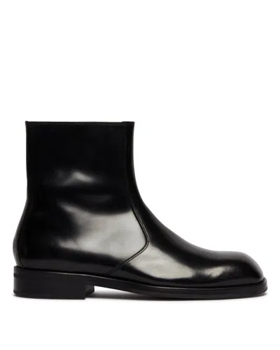Lemaire Black Leather Ankle Boots