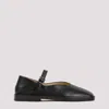 Lemaire Black Leather Ballet Flats In Black
