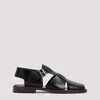 LEMAIRE BLACK LEATHER FISHERMAN SANDALS