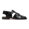 LEMAIRE BLACK LEATHER FISHERMAN SANDALS